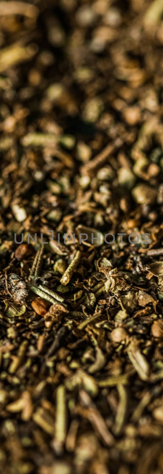 Provencal spices mix closeup on luxury stone background as flat  by Anneleven