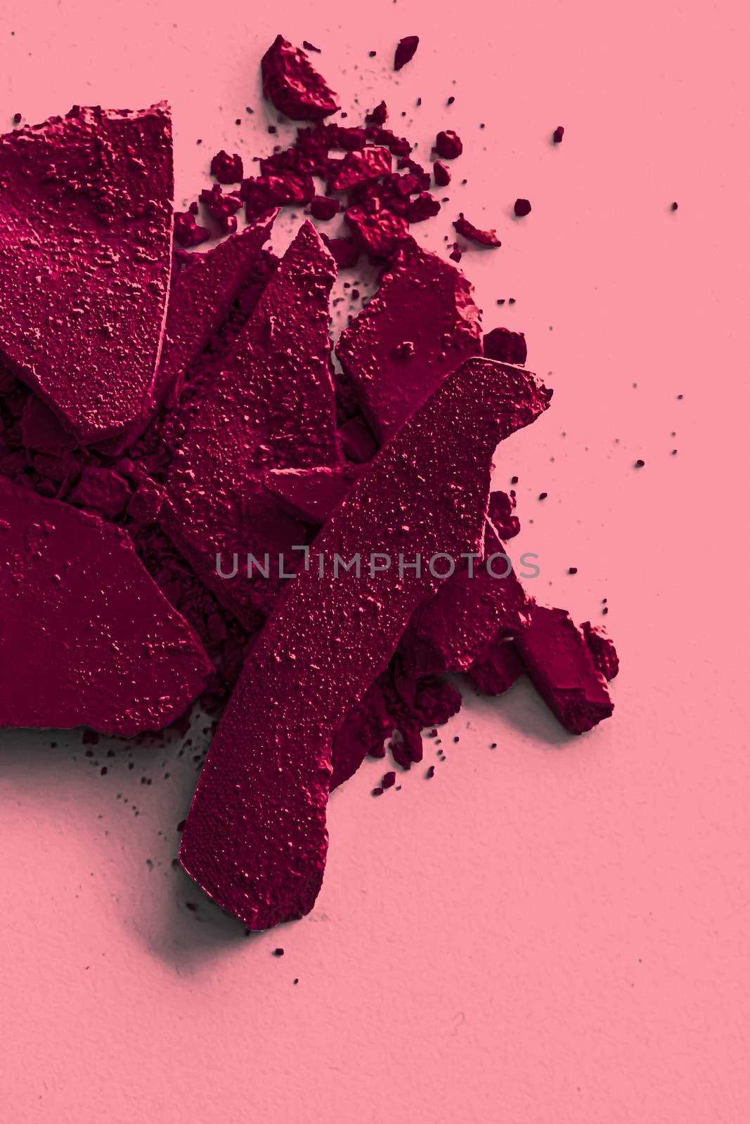 Burgundy eye shadow powder as makeup palette closeup, crushed co by Anneleven