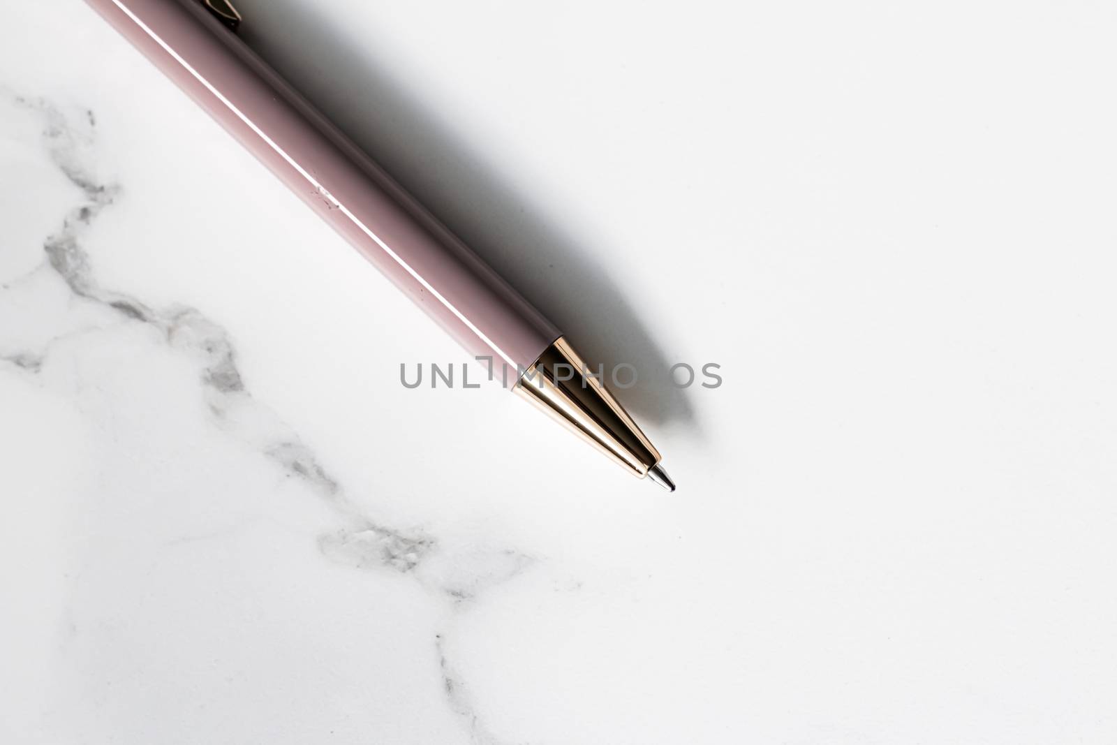 Pen on marble background, luxury stationery and business brand by Anneleven