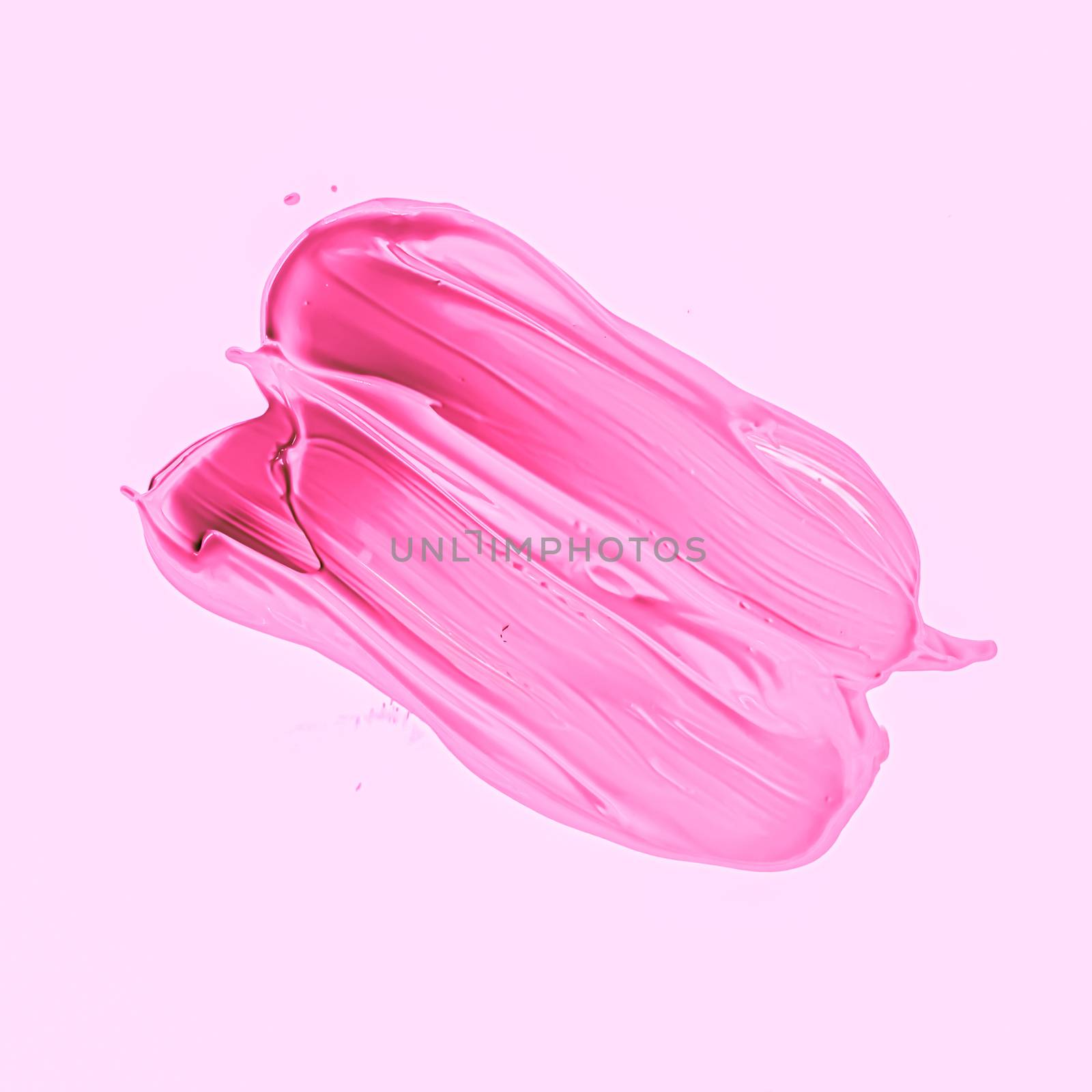 Pink brush stroke or makeup smudge closeup, beauty cosmetics and lipstick textures