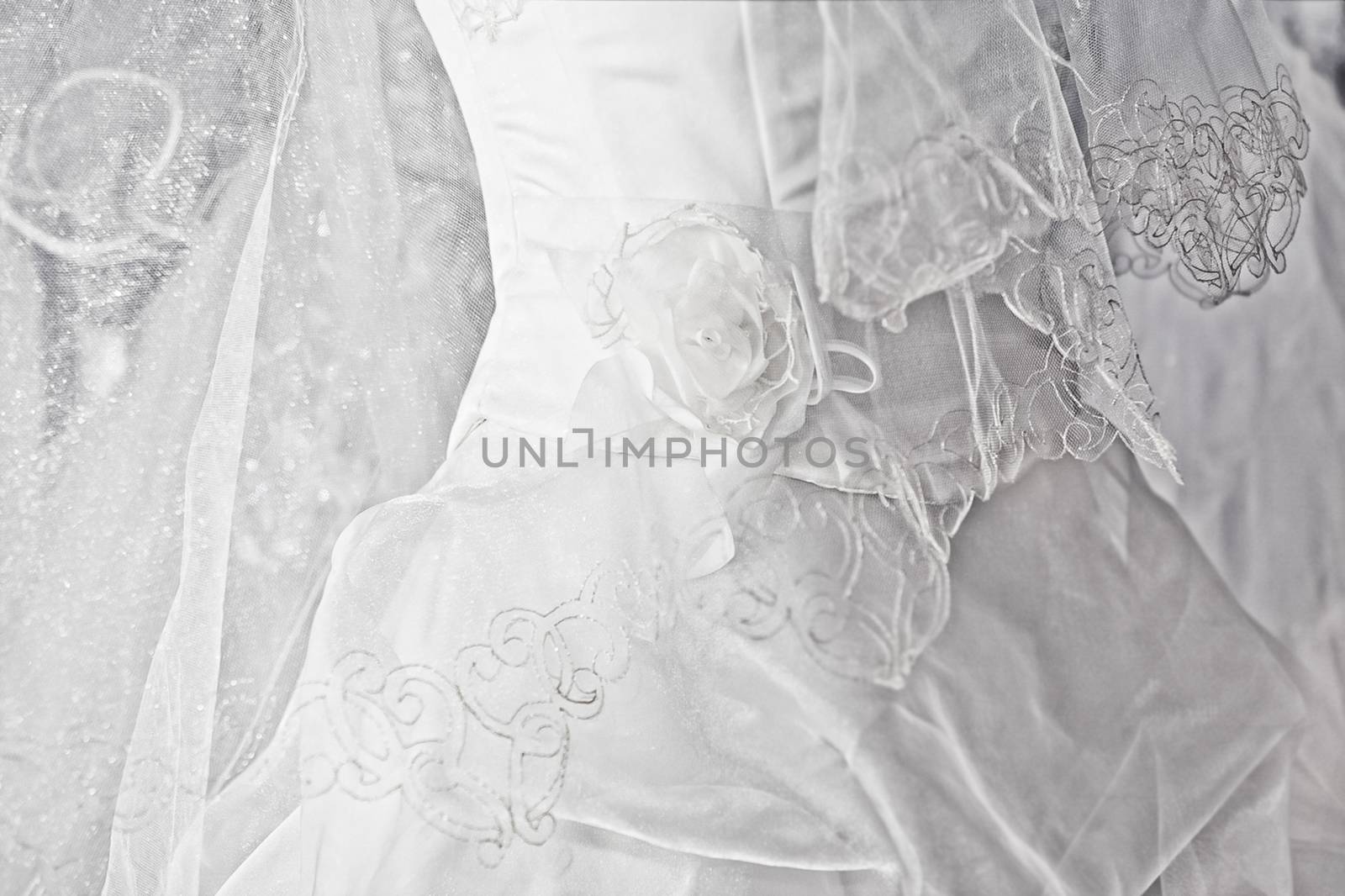 Wedding dresses in a bridal shop, fashion and style brand