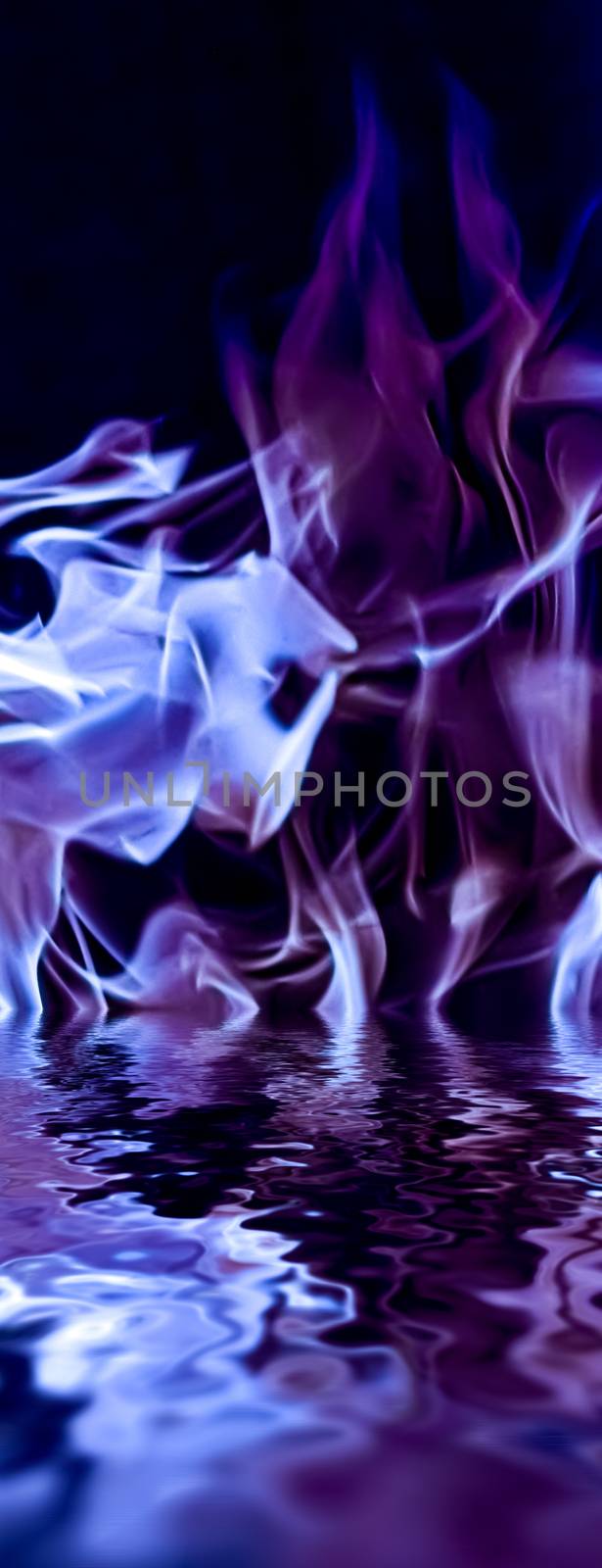 Abstract purple smoke in water as minimal background, magic back by Anneleven