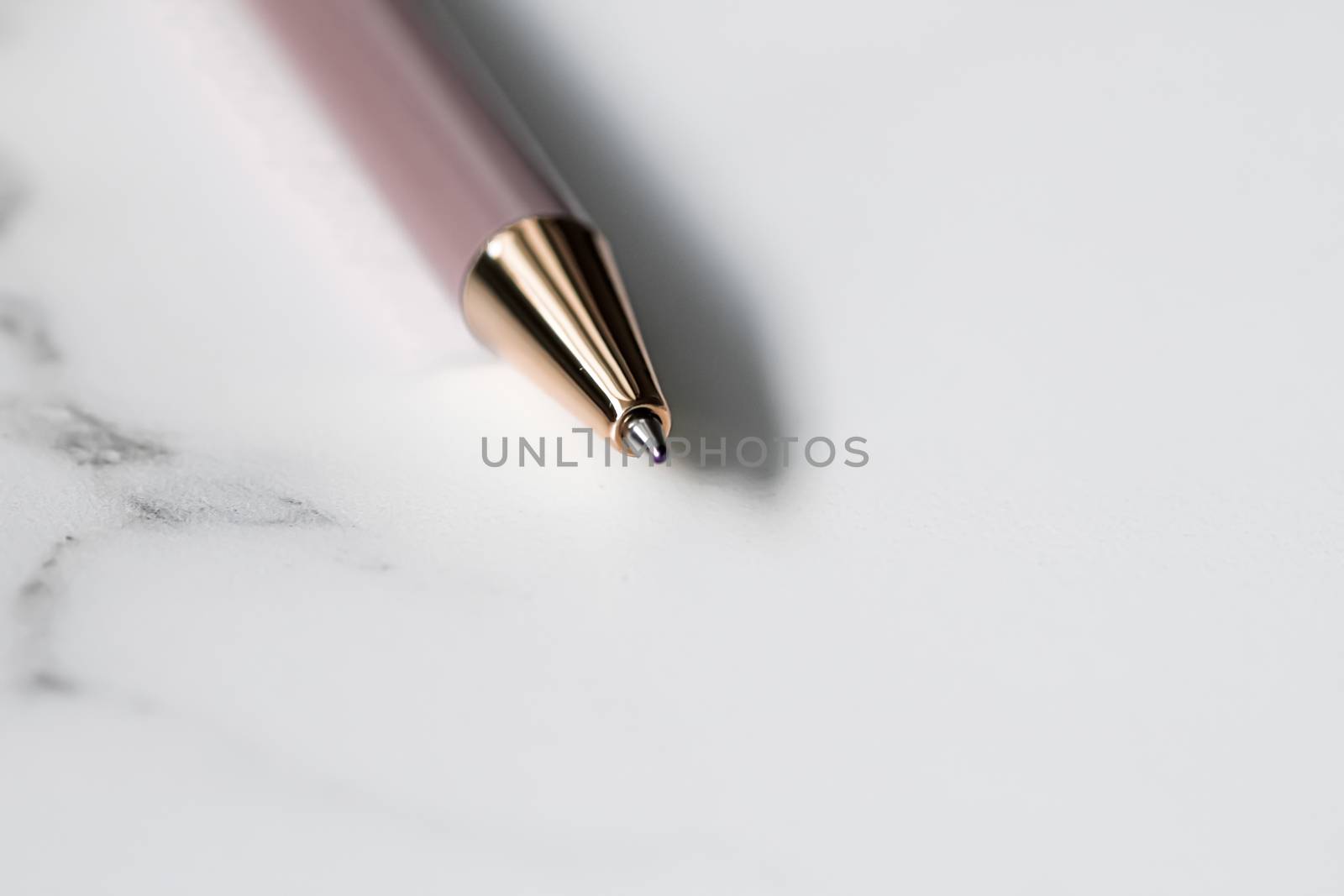 Pen on marble background, luxury stationery and business branding