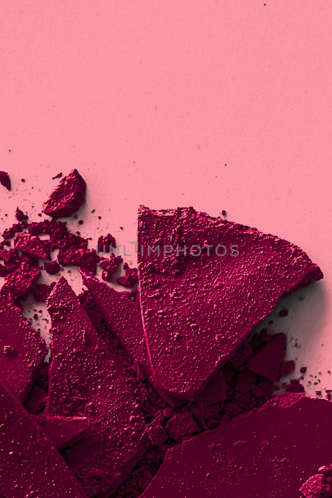 Burgundy eye shadow powder as makeup palette closeup, crushed cosmetics and beauty textures
