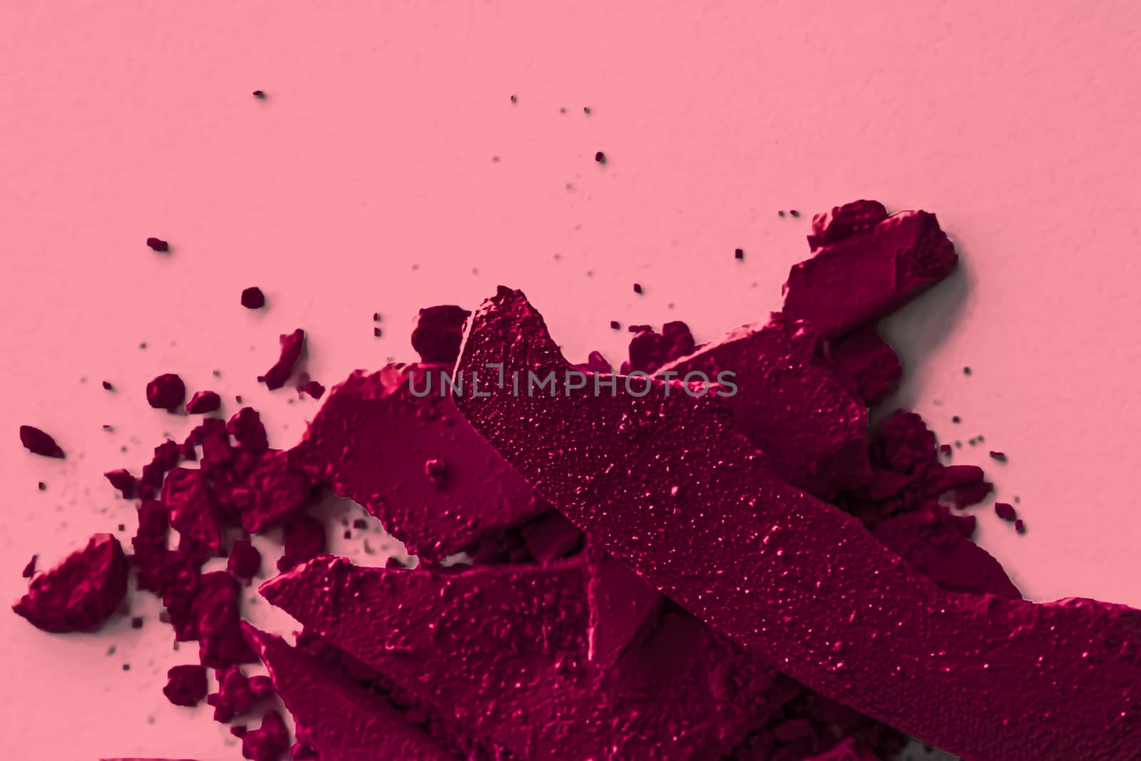 Burgundy eye shadow powder as makeup palette closeup, crushed cosmetics and beauty textures