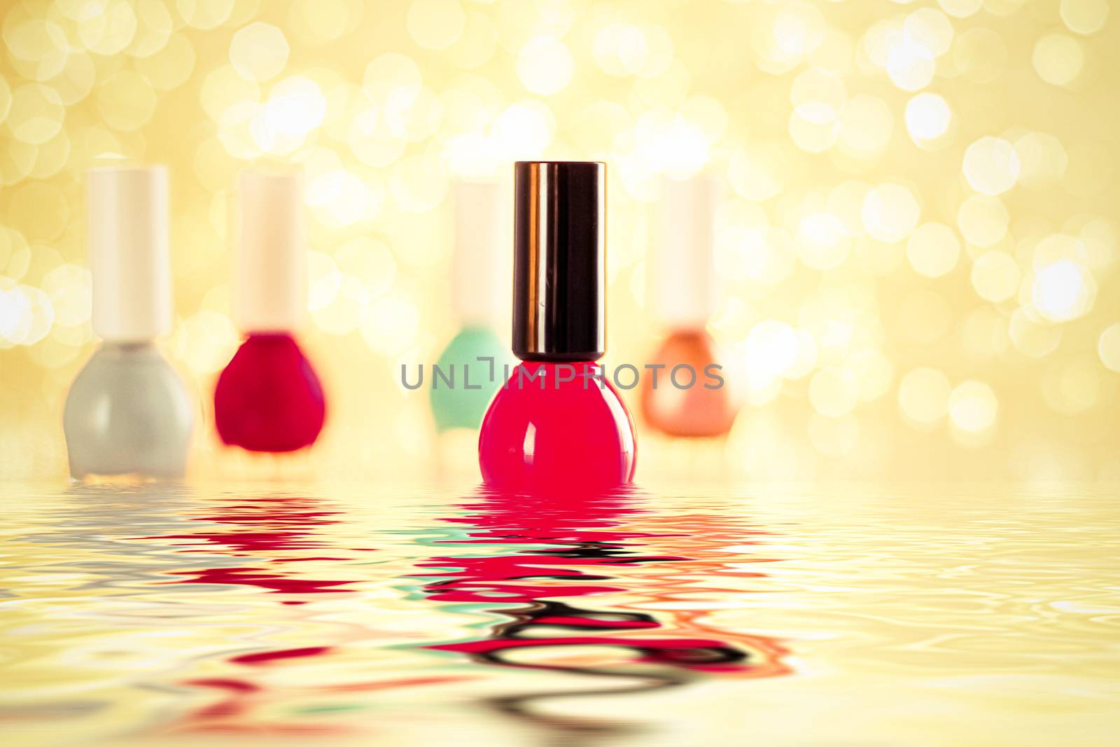 Nail polish bottles for manicure and pedicure, beauty and cosmetic products