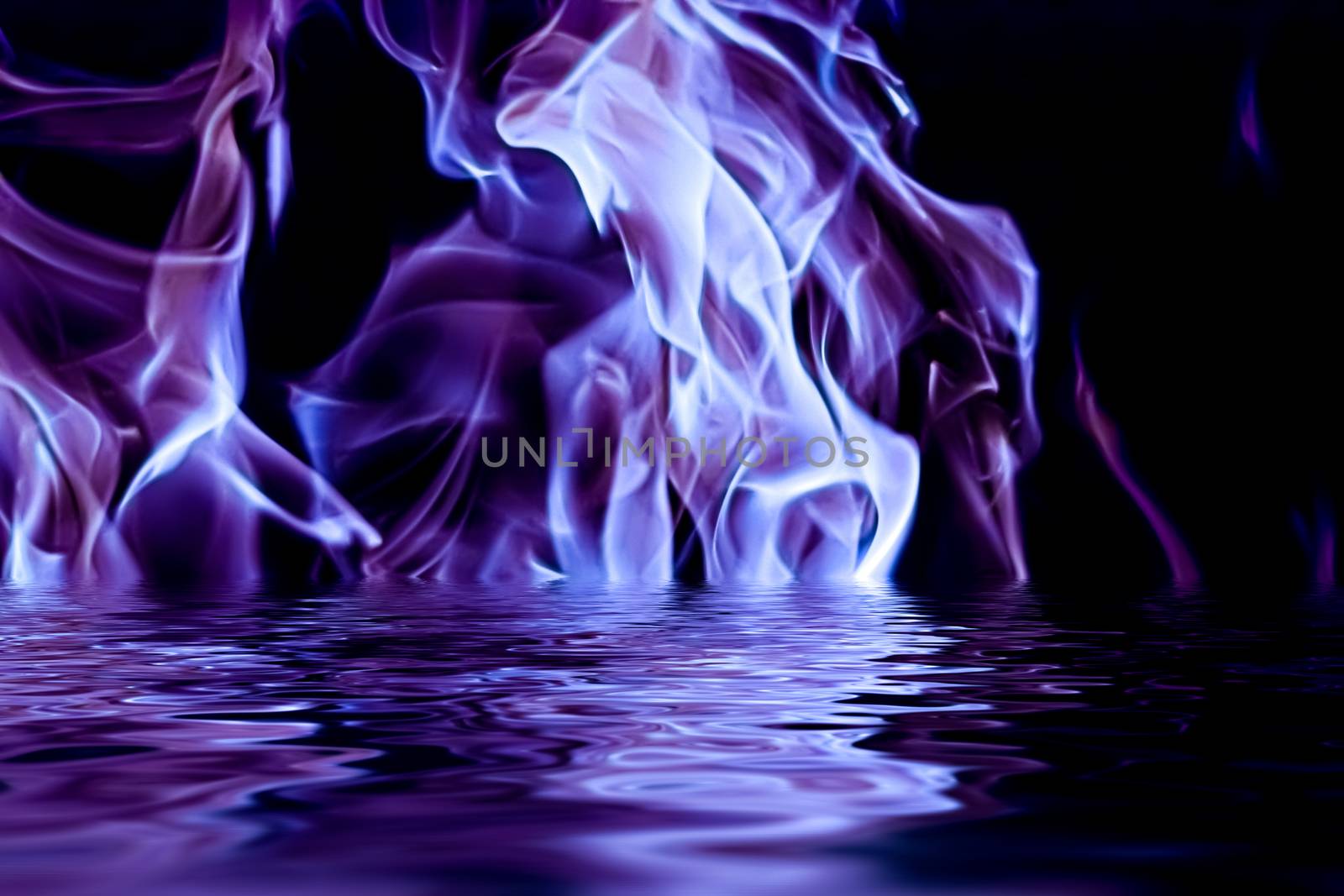 Abstract purple smoke in water as minimal background, magical backdrop and flow design