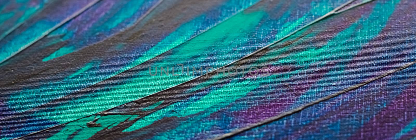 Mix of blue, turquoise and purple abstract background, painting  by Anneleven