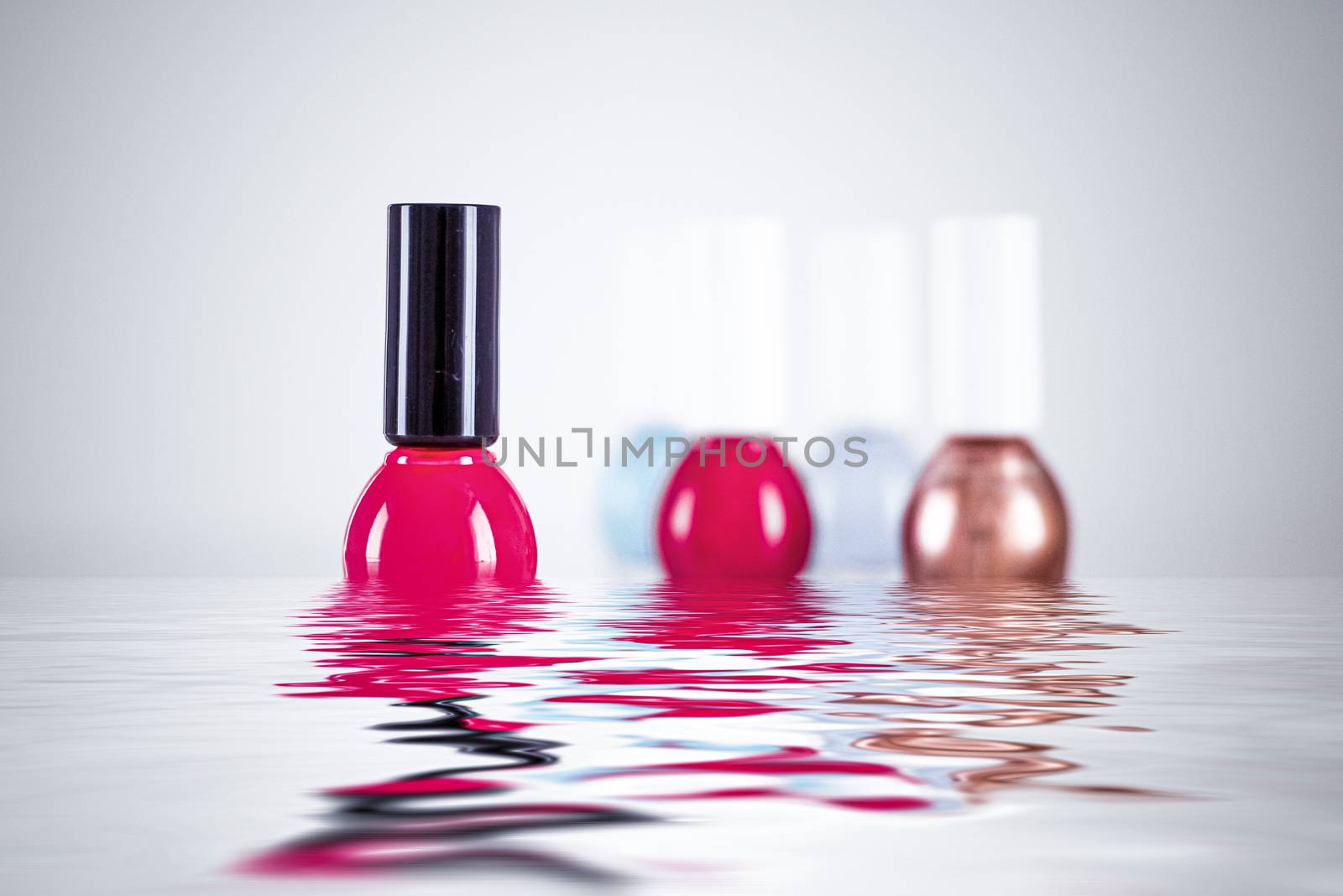 Nail polish bottles for manicure and pedicure, beauty and cosmetic products