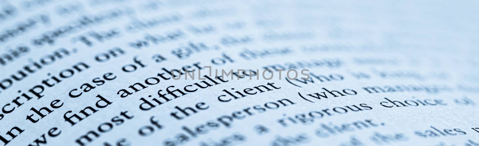 Blue toned macro closeup of an open book, education and study by Anneleven