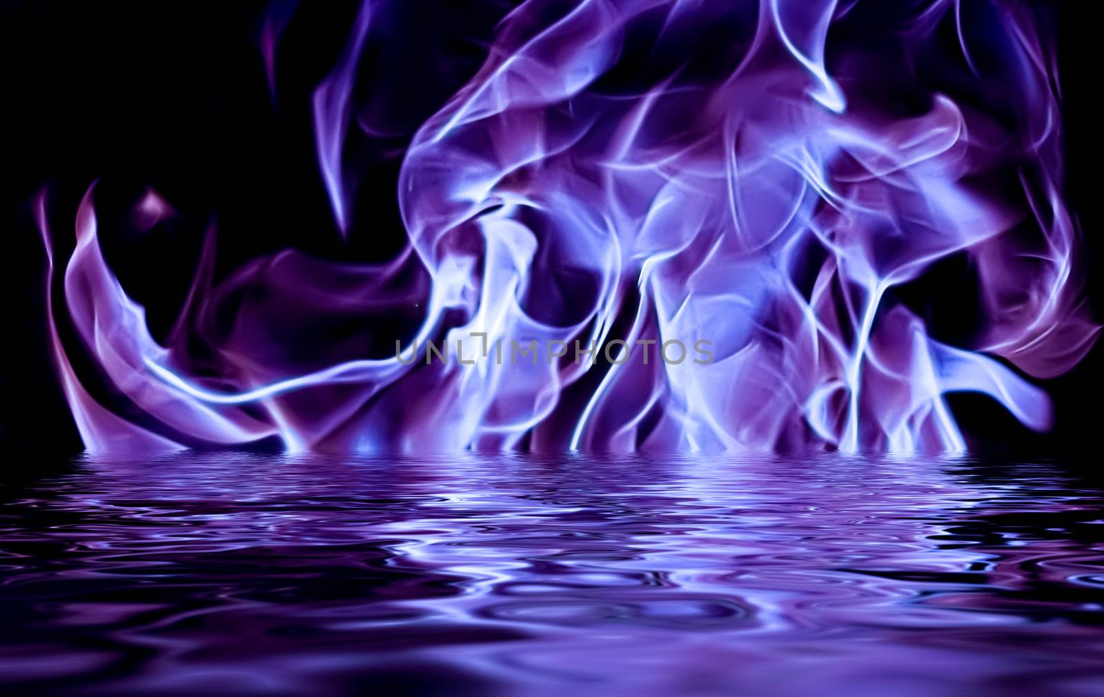 Abstract purple smoke in water as minimal background, magic back by Anneleven