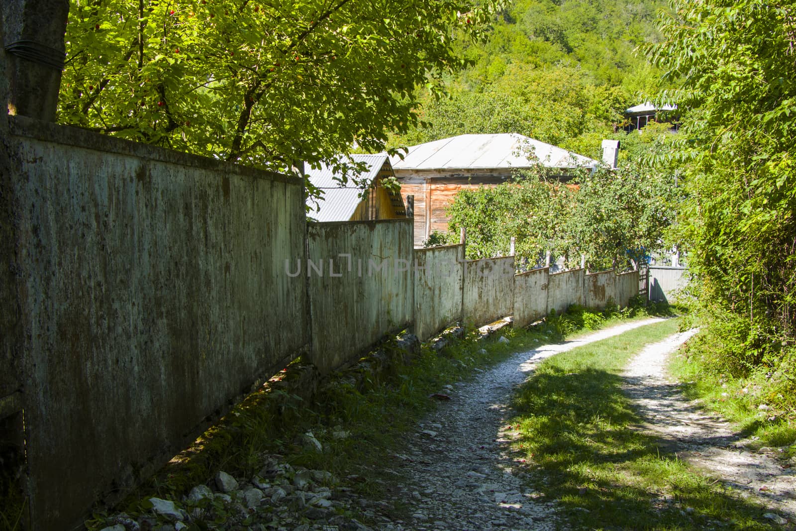 Old village house fence in Racha, Georgia