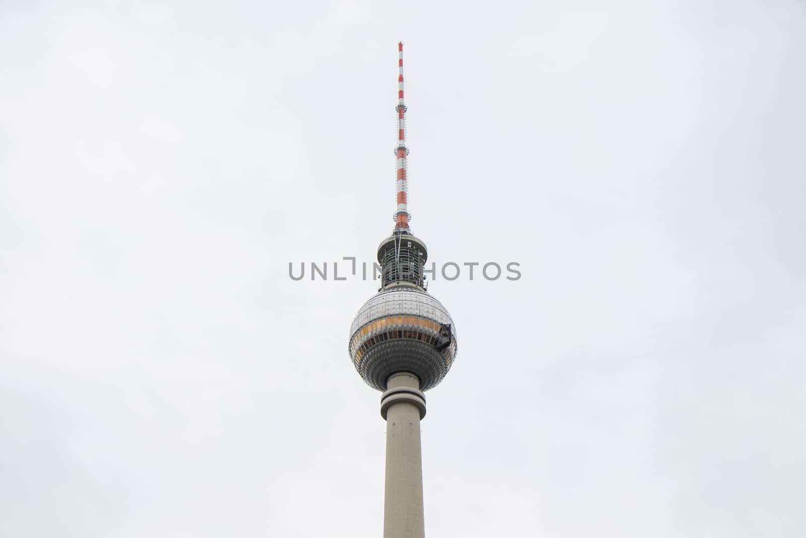 BERLIN, GERMANY - OCTOBER 11, 2017: Berlin TV tower on the white background.