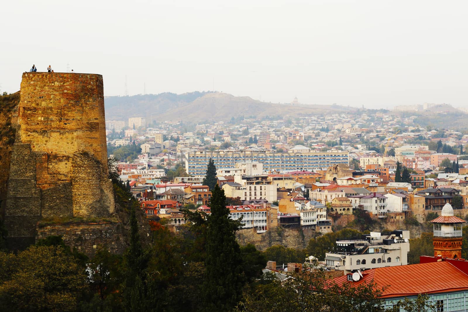 city scape and city view of Tbilisi from Tbilisi botanic garden, Georgia.