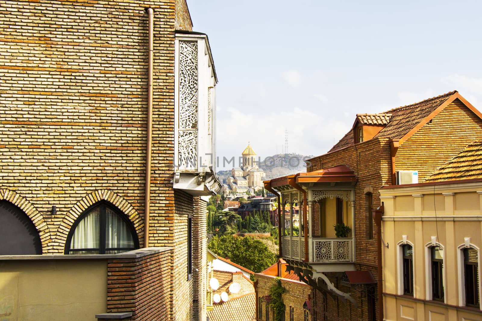 Tbilisi Botanical street, old famous houses and city view, old famous street in old town by Taidundua