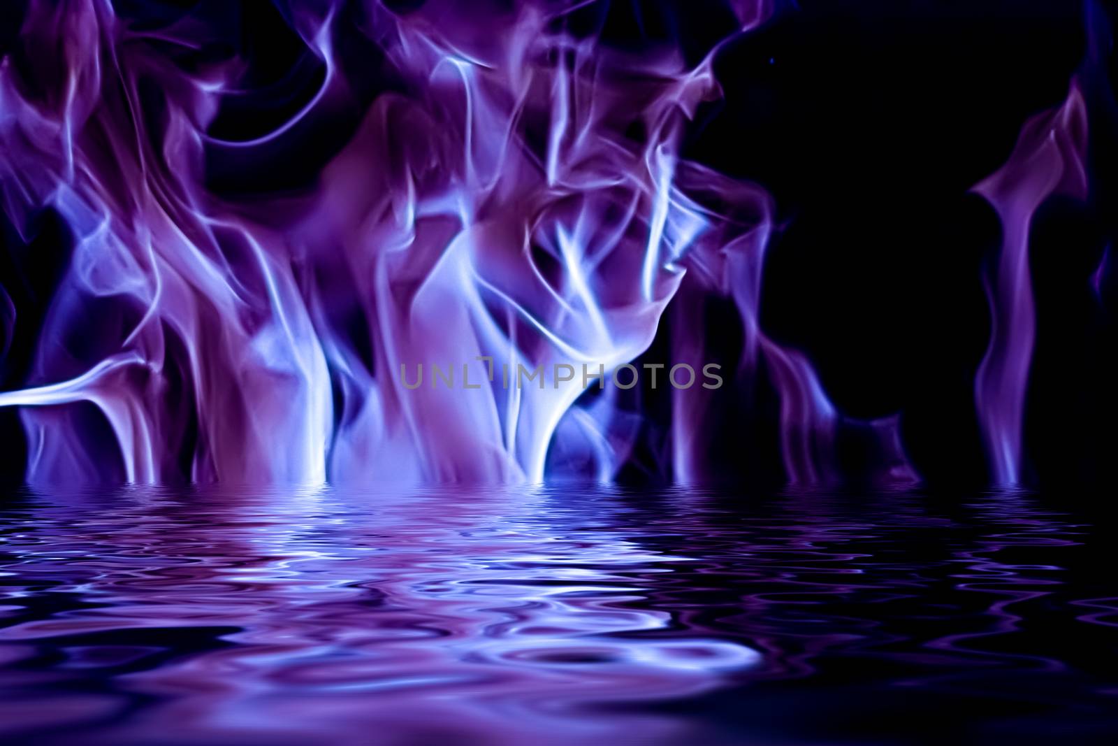 Abstract purple smoke in water as minimal background, magic back by Anneleven