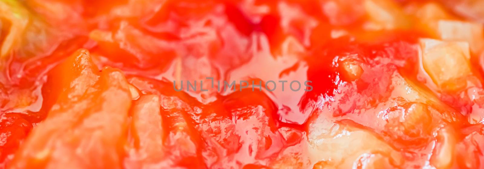 Cooking tomato sauce, closeup steamed vegetables for cook book o by Anneleven