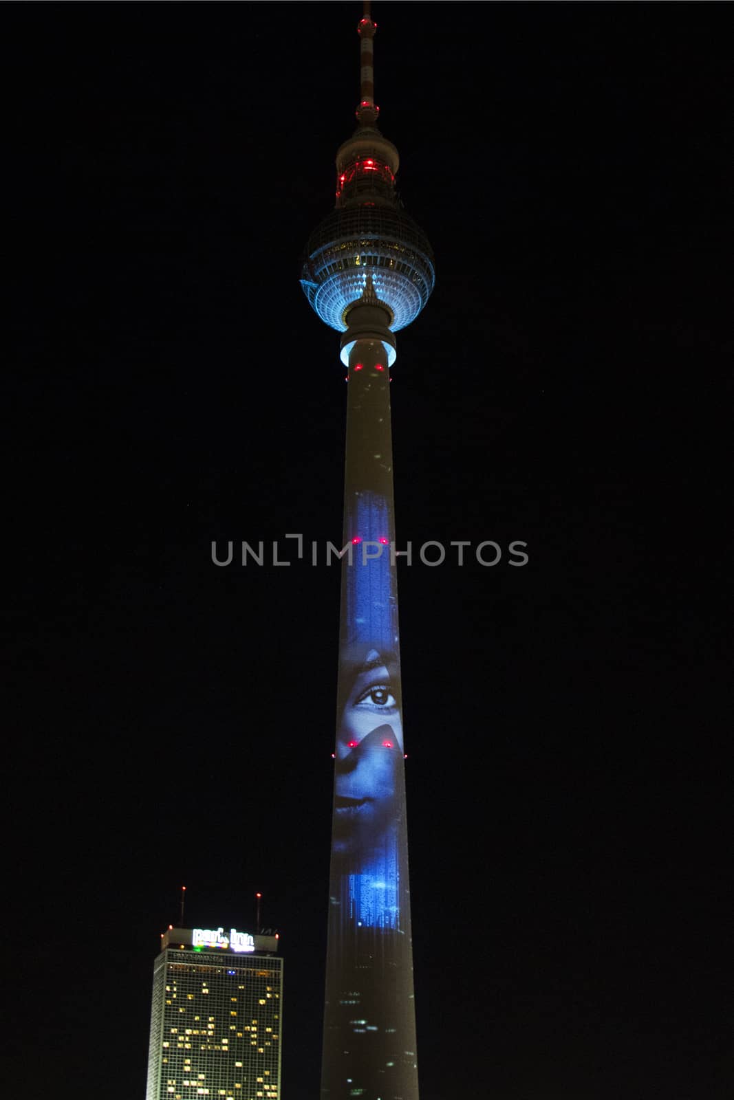 Berlin light festival in 2017 , sideshow on the buildings and landmarks,colorful lights and industrial art. by Taidundua
