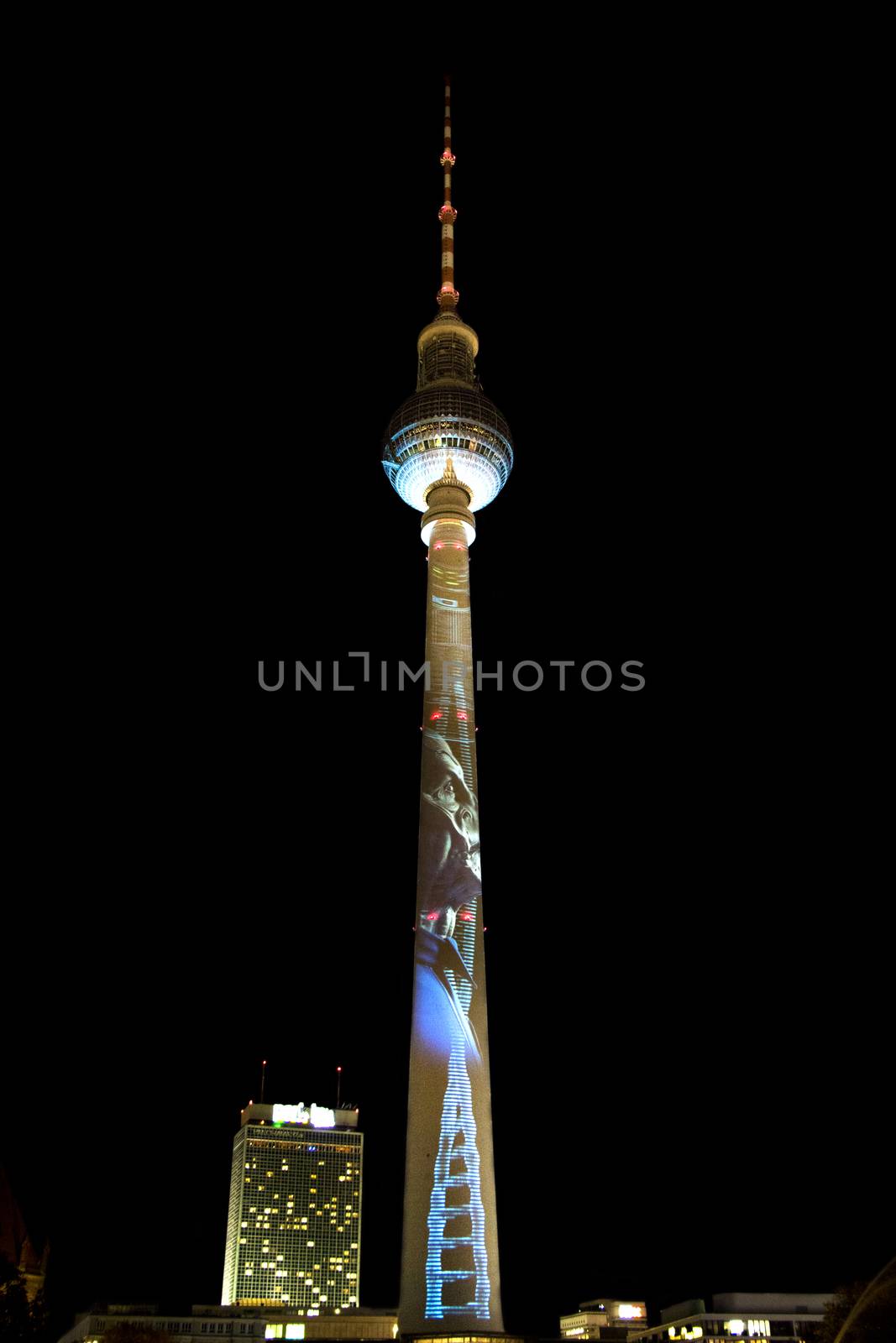 Berlin light festival in 2017 , sideshow on the buildings and landmarks,colorful lights and industrial art. by Taidundua