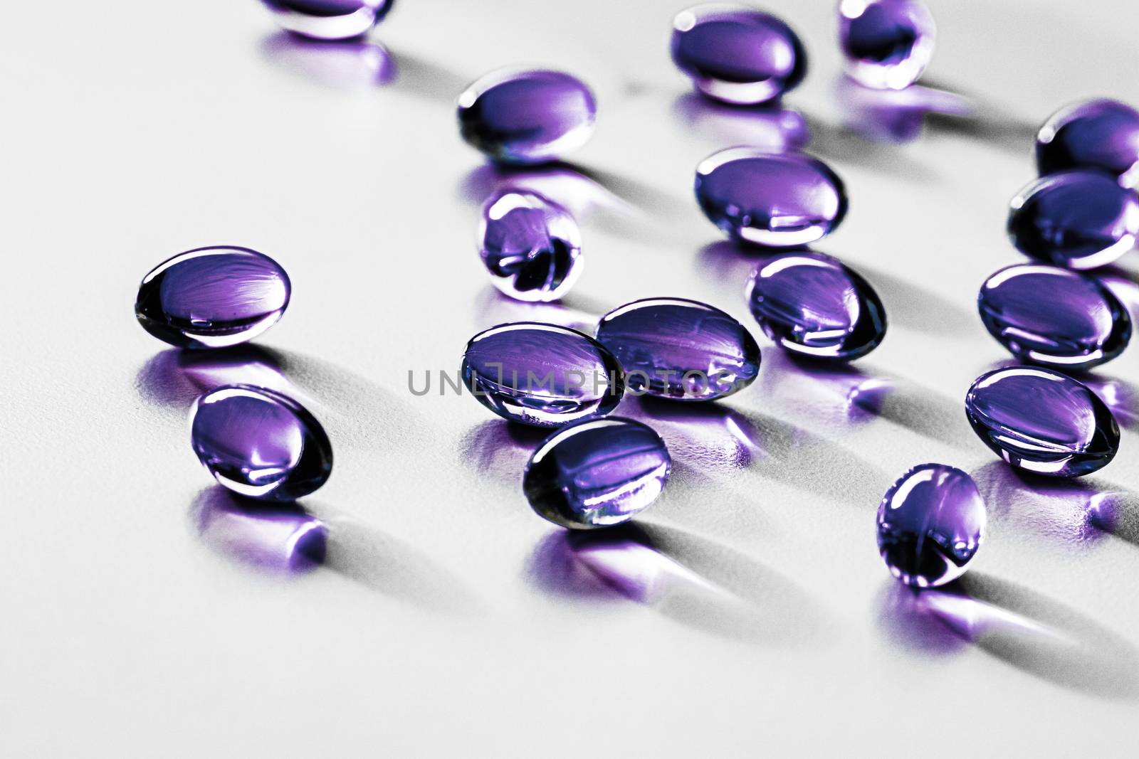 Purple capsules for healthy diet nutrition, pharma brand store,  by Anneleven