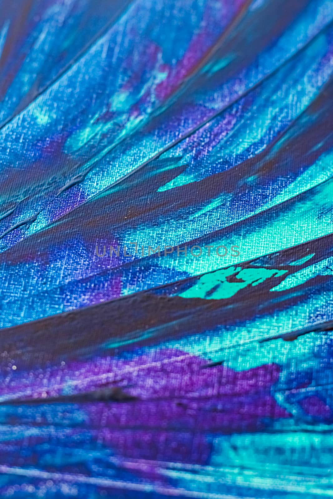 Mix of blue, turquoise and purple abstract background, painting and arts