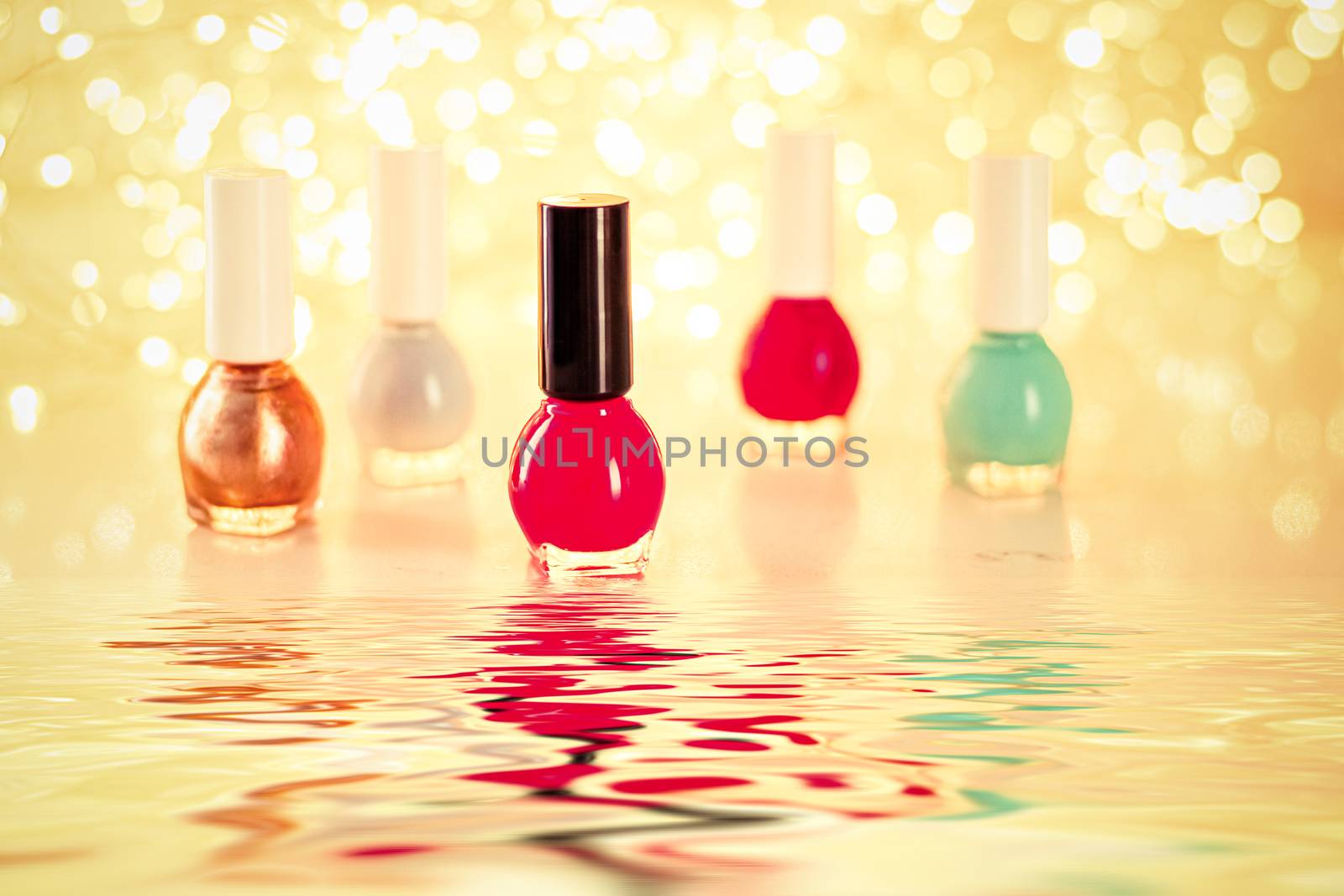 Nail polish bottles for manicure and pedicure, beauty and cosmetic products