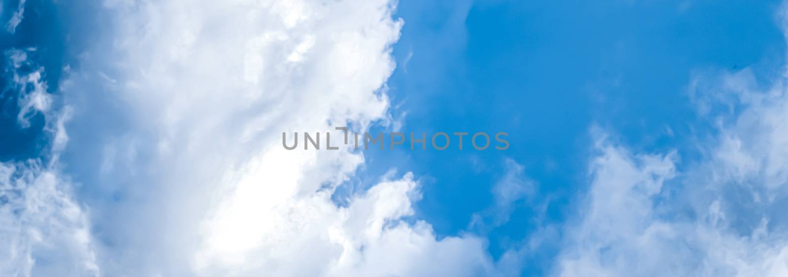 Dreamy blue sky and clouds, spiritual and nature backgrounds