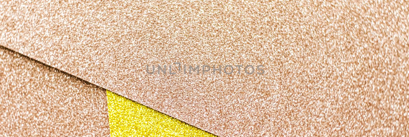 Blush pink and yellow shiny glitter paper background, abstract a by Anneleven