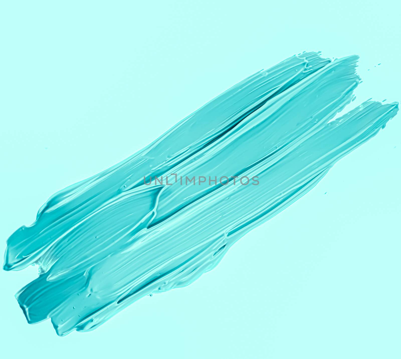 Mint brush stroke or makeup smudge closeup, beauty cosmetics and lipstick textures