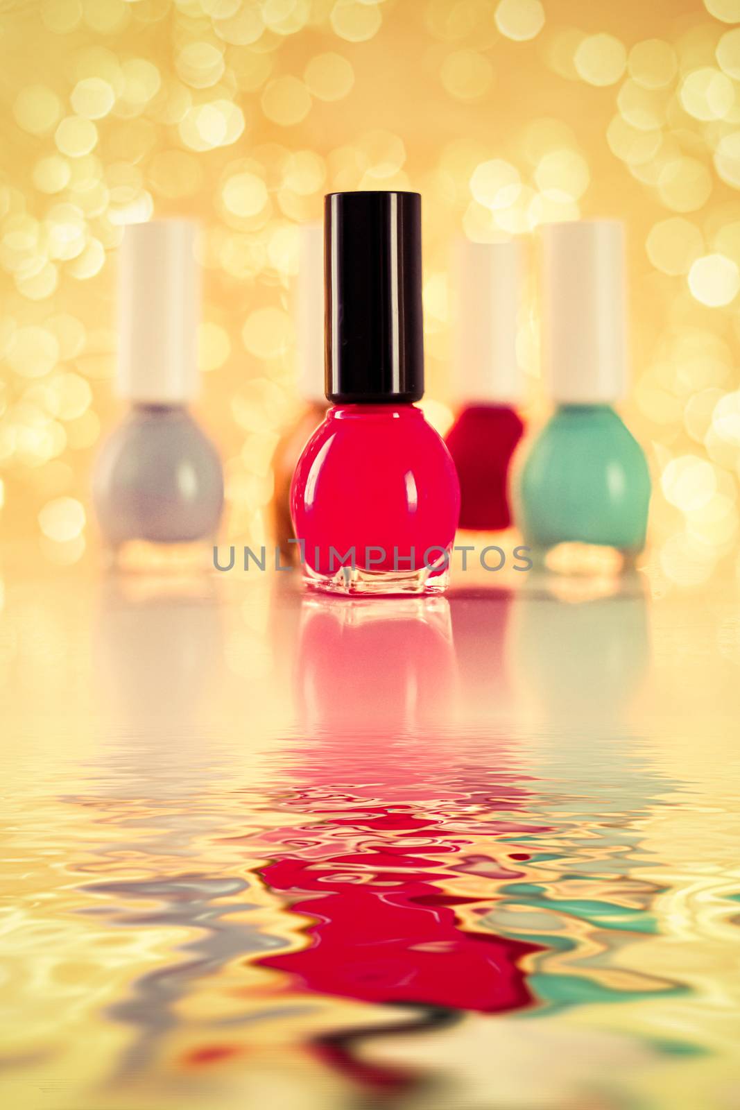 Nail polish bottles for manicure and pedicure, beauty and cosmetic products