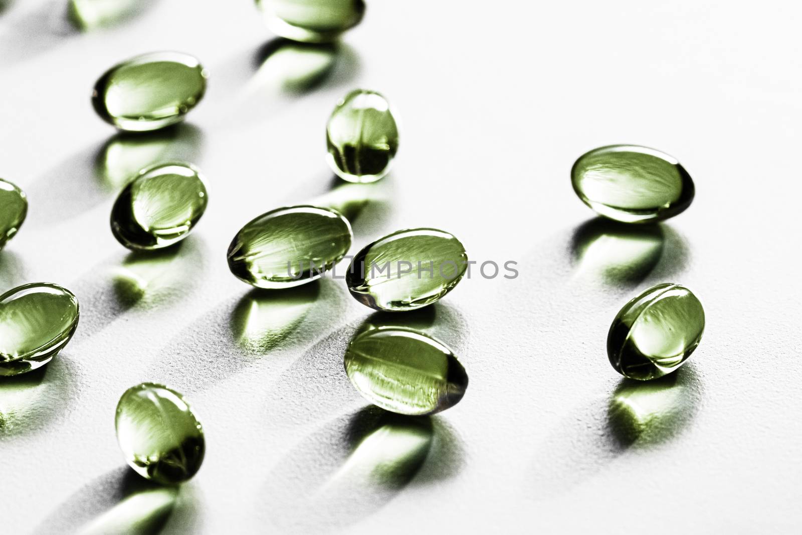 Green herbal capsules for healthy diet nutrition, pharma brand store, probiotic drug pills as healthcare or supplement products for pharmaceutical industry ads