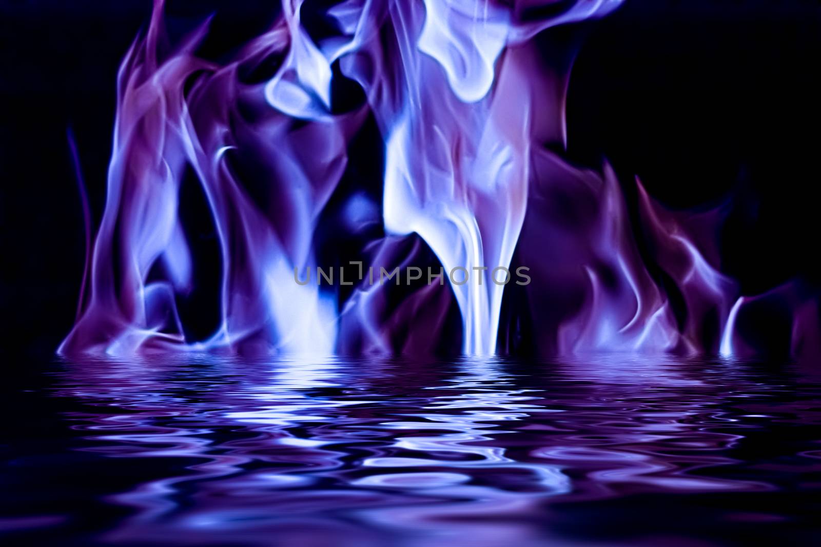 Abstract purple smoke in water as minimal background, magic back by Anneleven