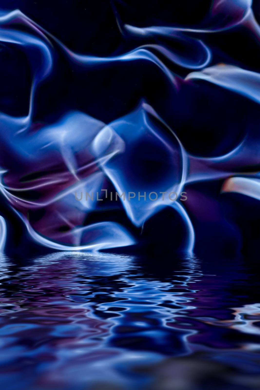 Abstract purple smoke in water as minimal background, magic back by Anneleven