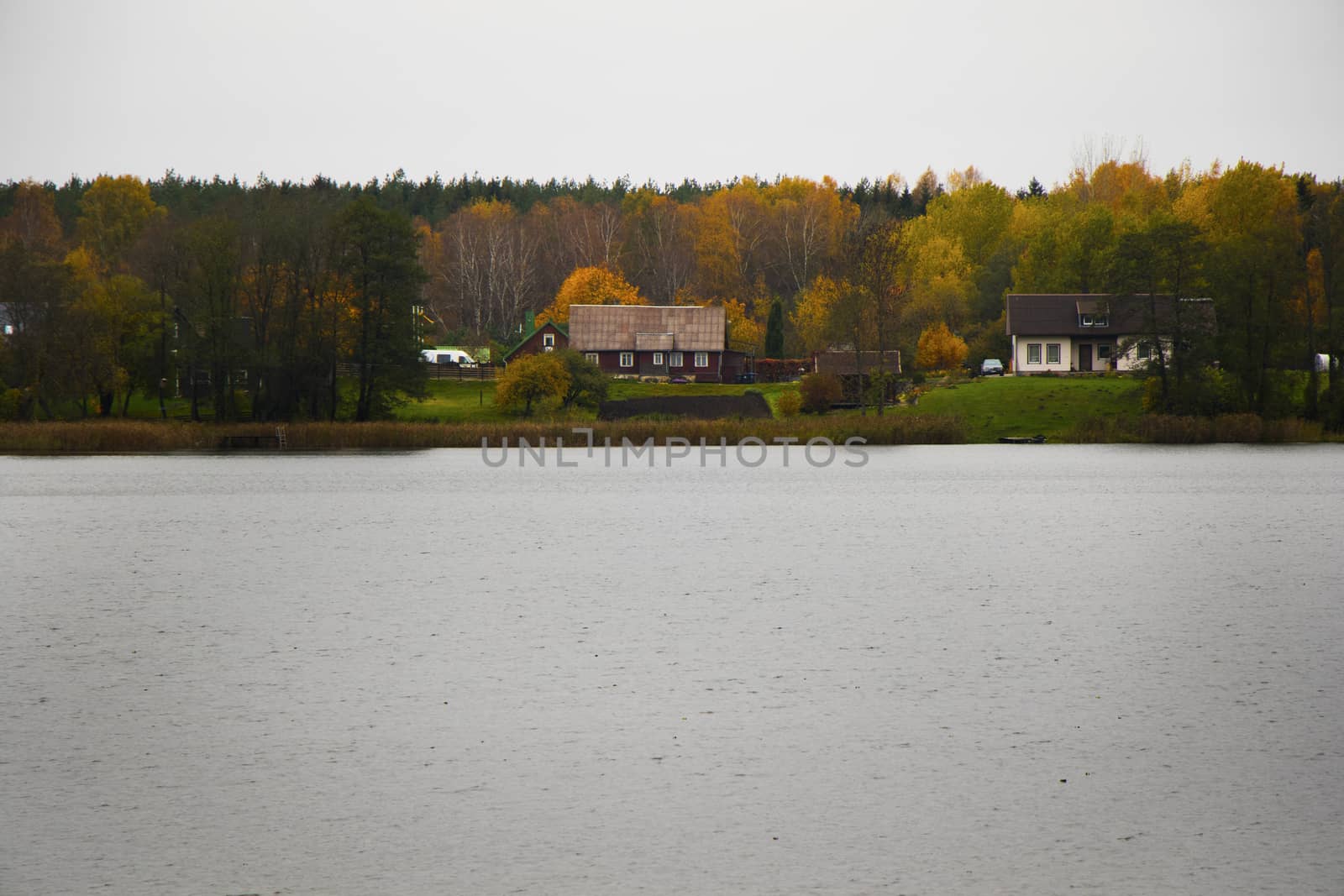 Old village wooden house in Trakai, Lithuania.Trakai is a town in southeastern Lithuania. by Taidundua