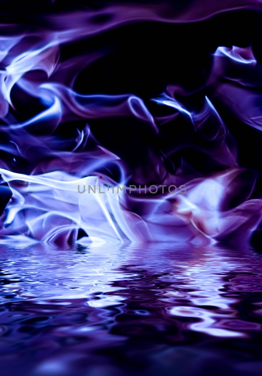 Abstract purple smoke in water as minimal background, magic back by Anneleven