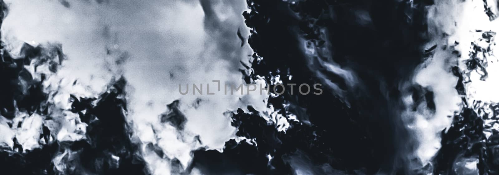 Minimalistic black cloudy background as abstract backdrop, minimal design and artistic splashes