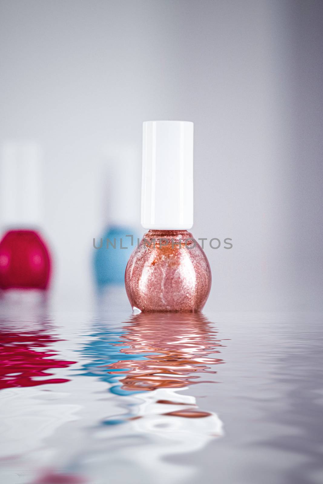 Nail polish bottles for manicure and pedicure, beauty and cosmetic products