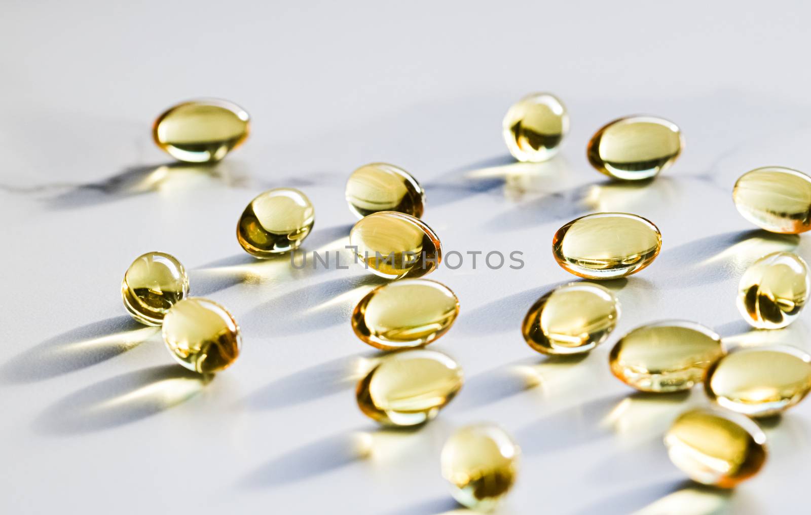 Omega 3 fish oil capsules for healthy diet nutrition, pharma bra by Anneleven