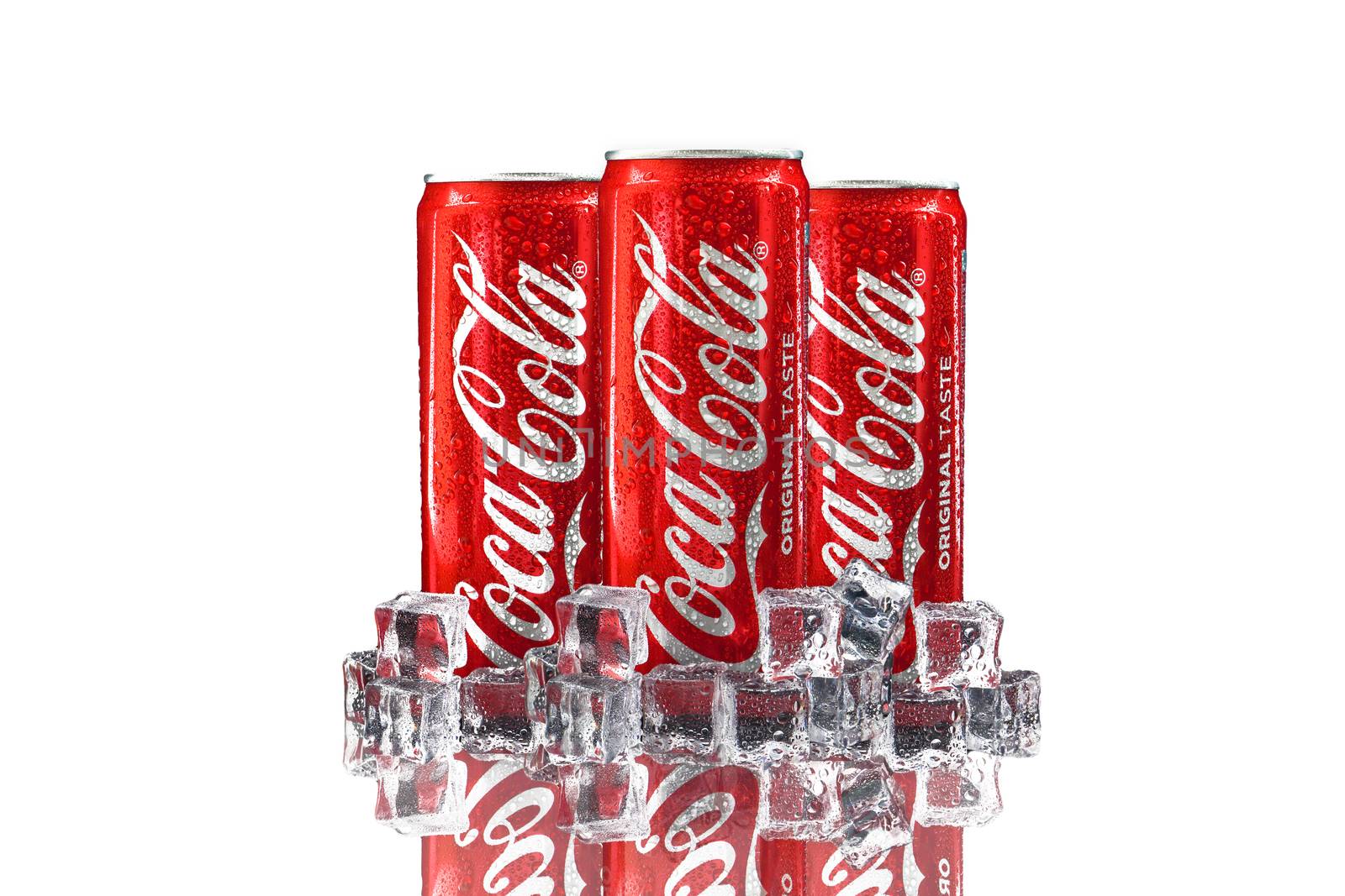 Kuala Lumpur, Malaysia - October 19, 2020 : Coca Cola or Coke Drink on white background by silverwings
