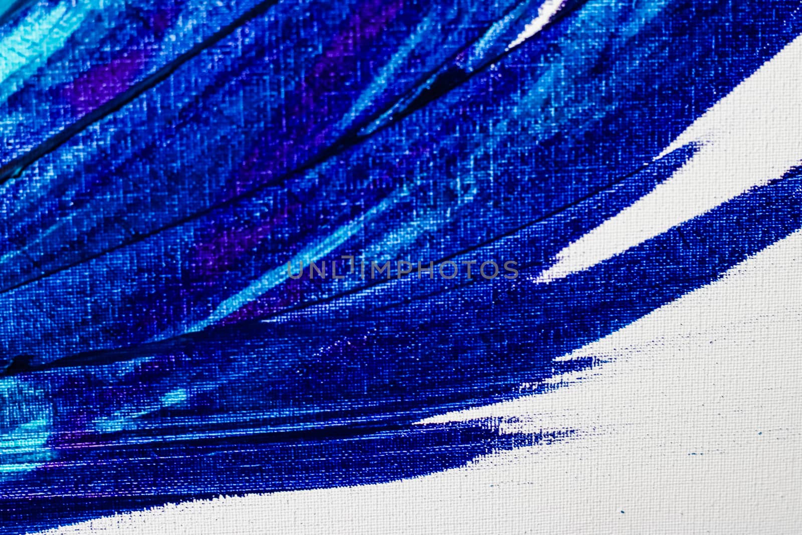 Mix of blue, turquoise and purple abstract background, painting  by Anneleven