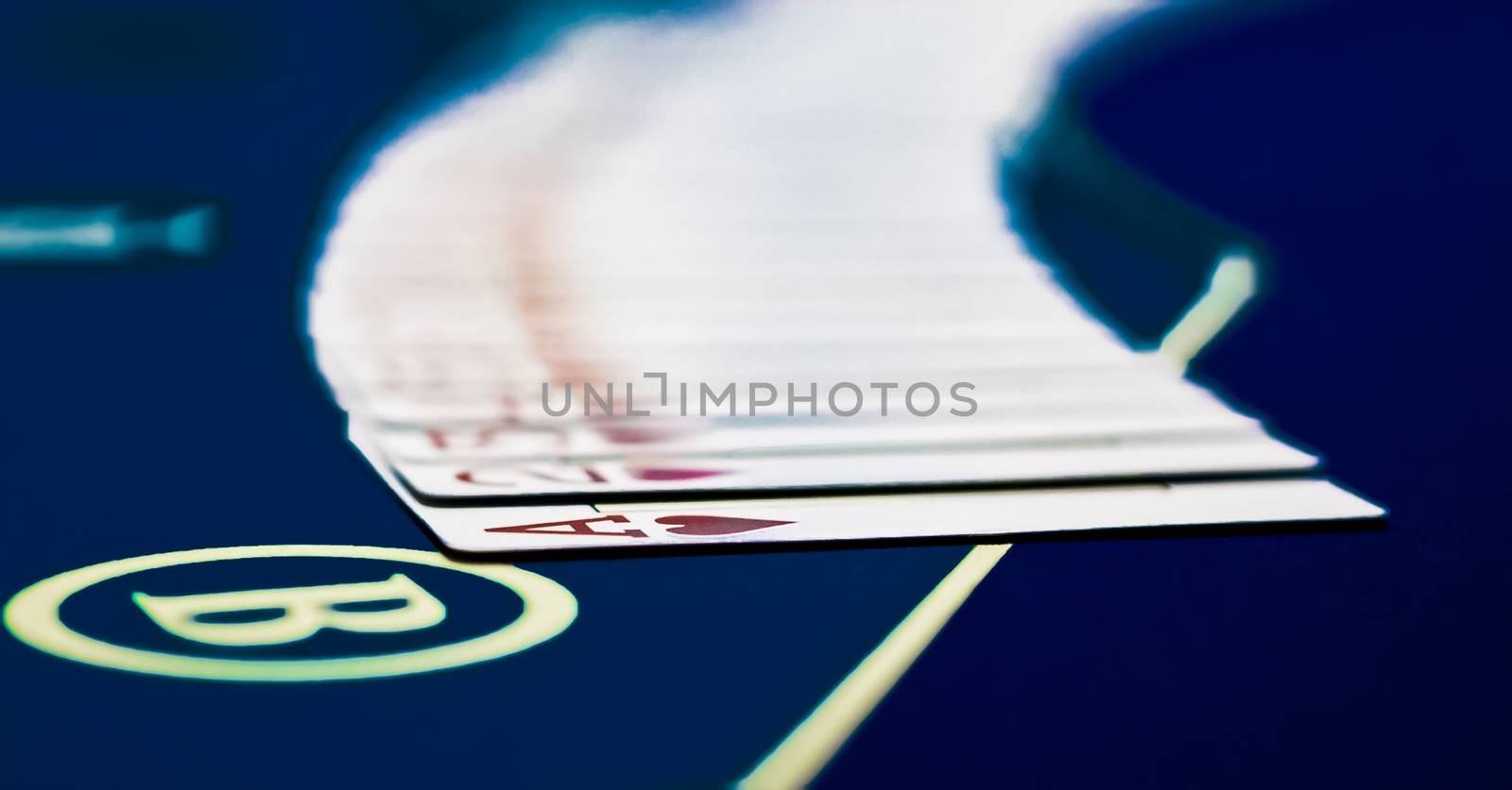 Playing cards game in casino, gambling ads