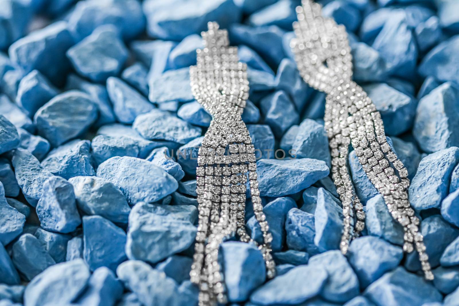 Luxury diamond earrings closeup, jewelry and fashion brands