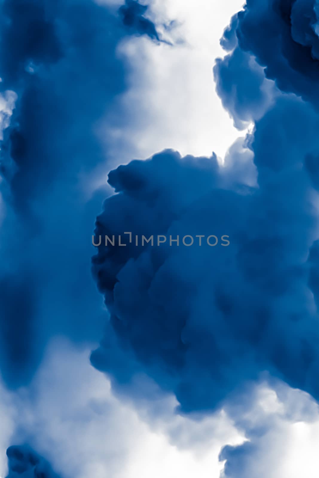 Minimalistic blue cloudy background as abstract backdrop, minimal design and artistic splashes