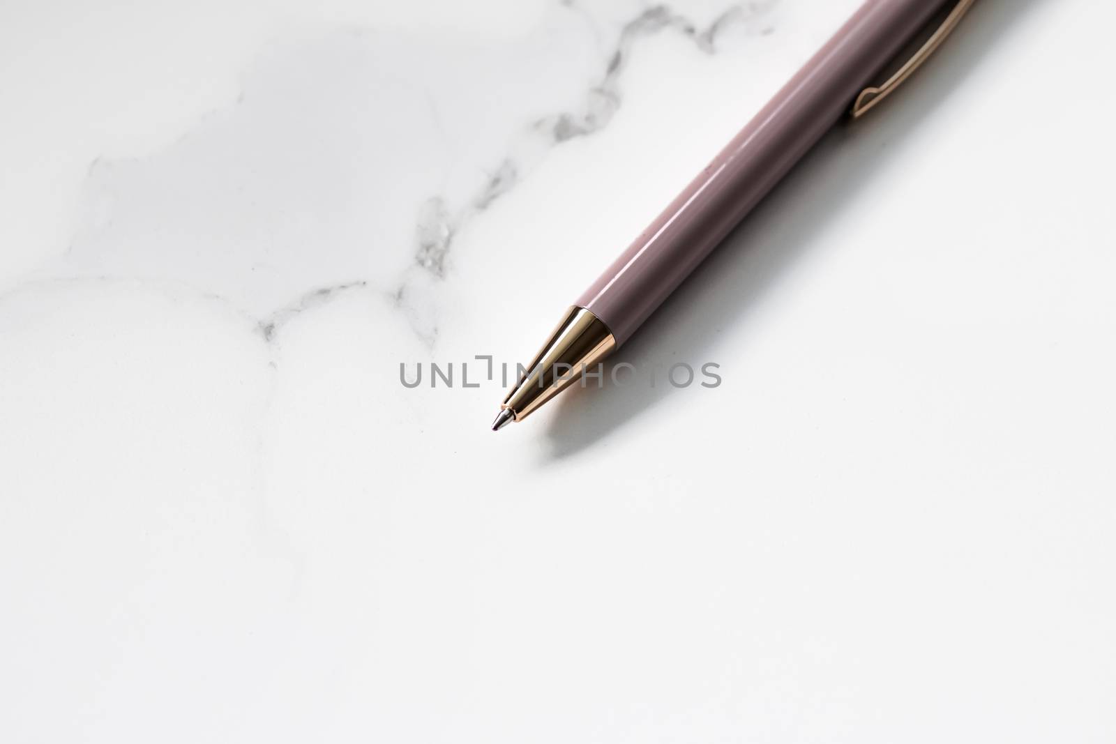 Pen on marble background, luxury stationery and business branding