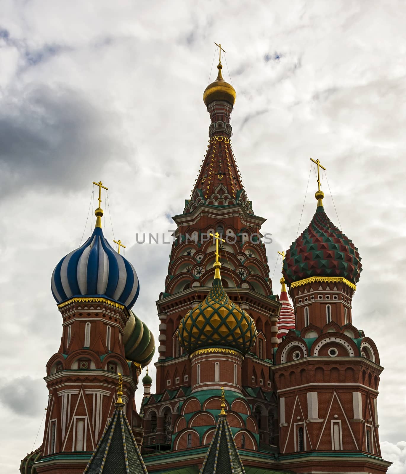 Dome of the Cathedral of Vasily the blessed on red square (Mosco by Grommik