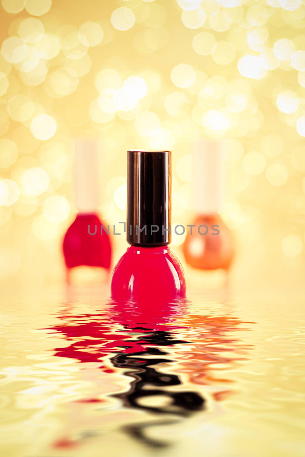 Nail polish bottles for manicure and pedicure, beauty and cosmetic products