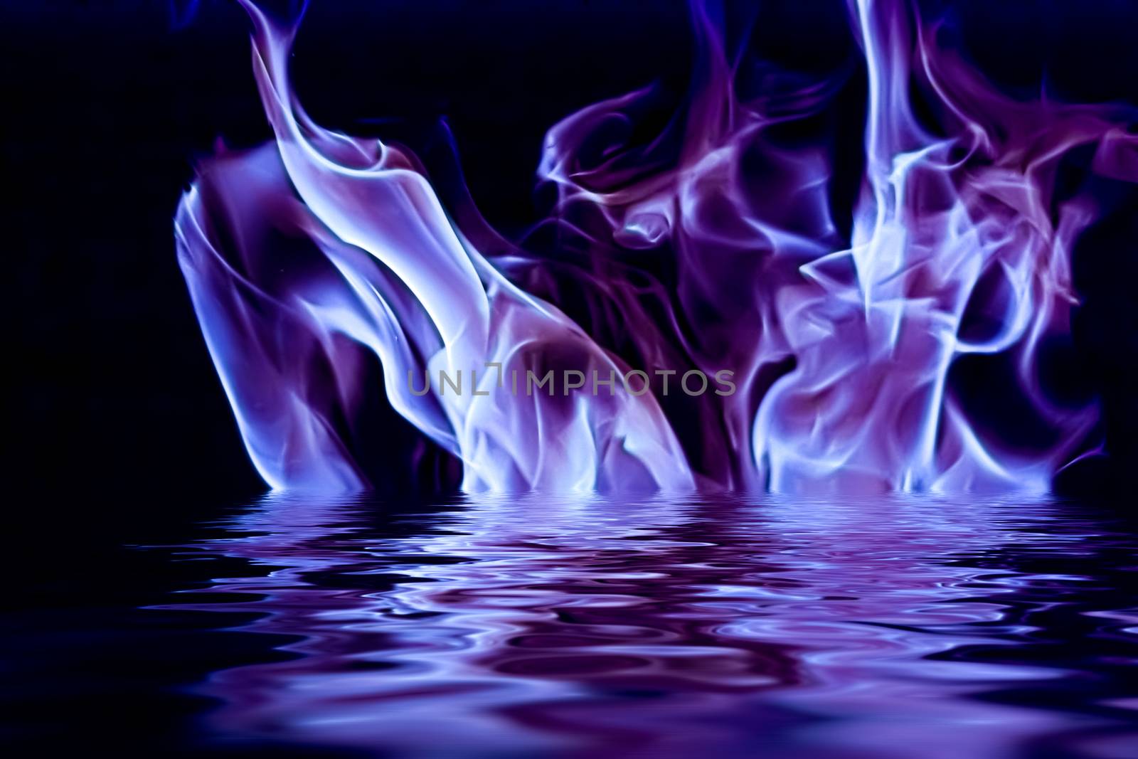 Abstract purple smoke in water as minimal background, magical backdrop and flow design