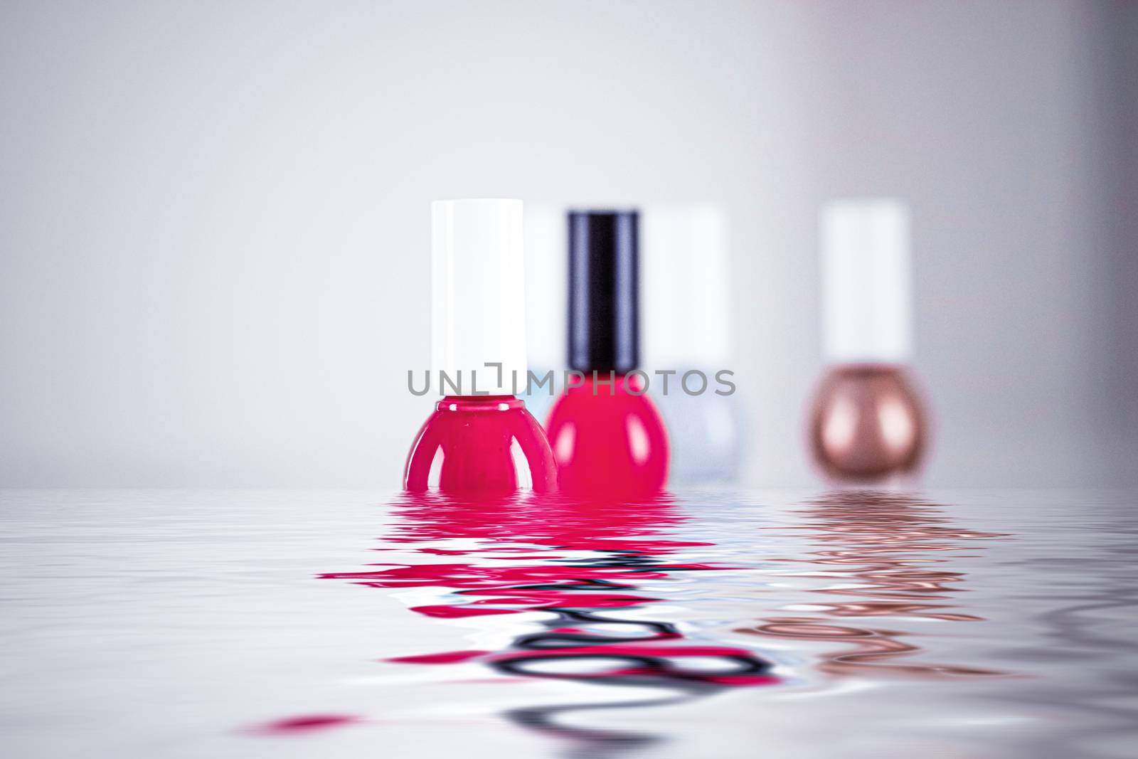 Nail polish bottles for manicure and pedicure, beauty and cosmetic products