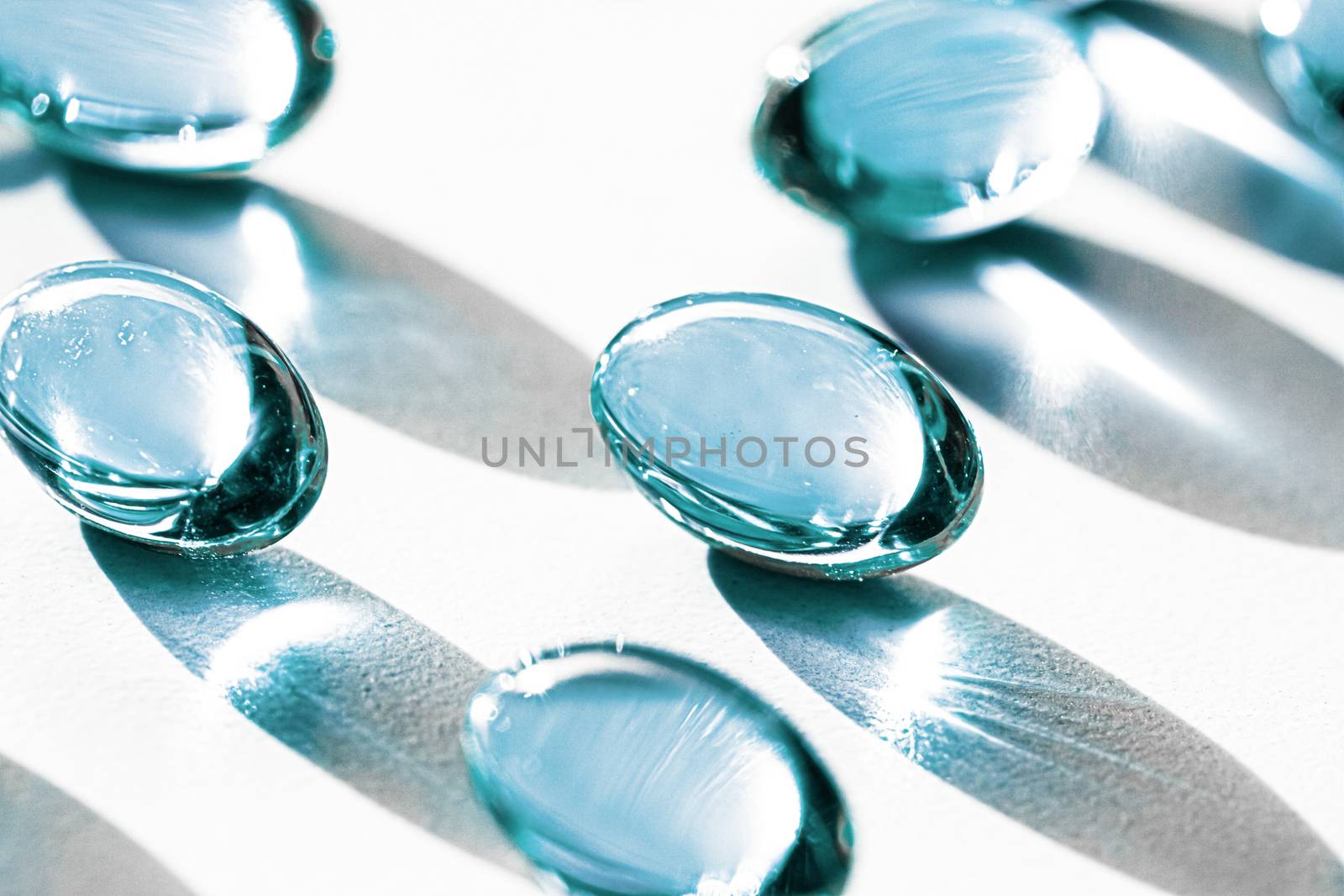 Blue capsules for healthy diet nutrition, pharma brand store, probiotic drug pills as healthcare or supplement products for pharmaceutical industry ads