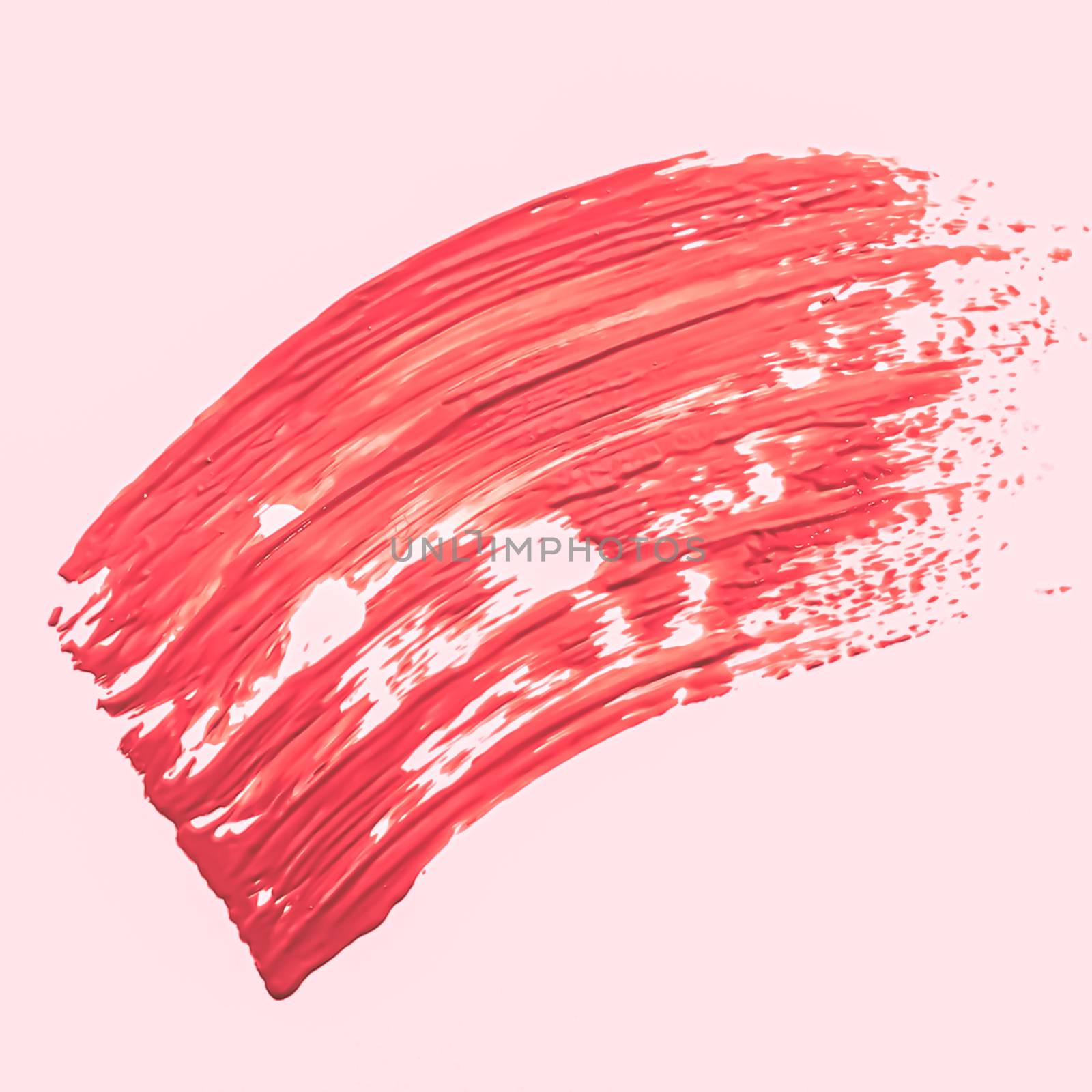 Red brush stroke or makeup smudge closeup, beauty cosmetics and by Anneleven